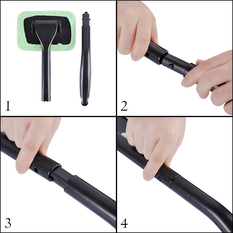 AutoEC Auto Glass Cleaner Wiper Keeps Cars Vehicles Interior Exterior Windshields Windows Clean, Come with 2 Pads Washer Towel and 30ml Spray Bottle, Use Wet or Dry - Image 3